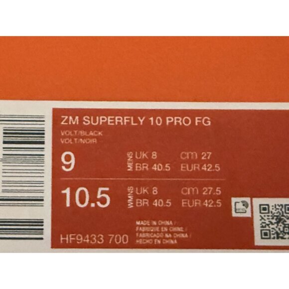 Nike Zoom Superfly 10 Pro FG Soccer Cleats Volt Black HF9433-700 Men’s Size 9 US main image 5